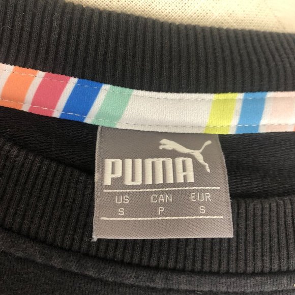 Puma Black Open Back Sweatshirt Women's Size Small Zipper Back Crewneck SAMPLE - Picture 9 of 10